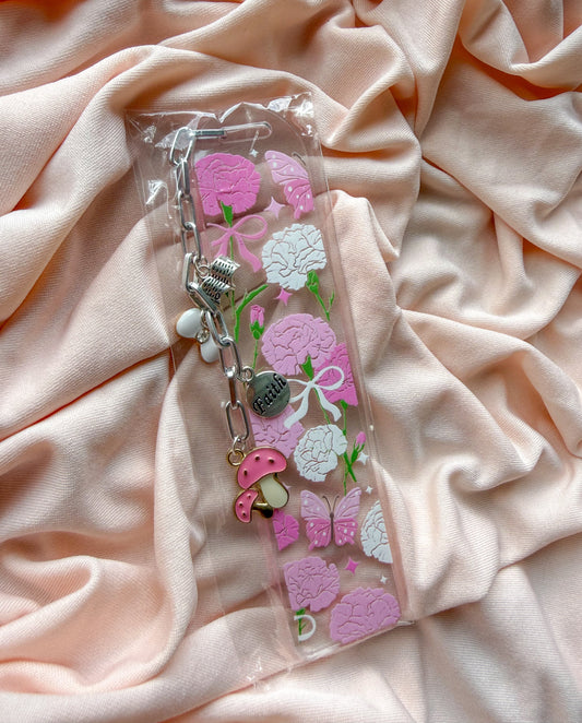 Pink & White Floral Bookmark
