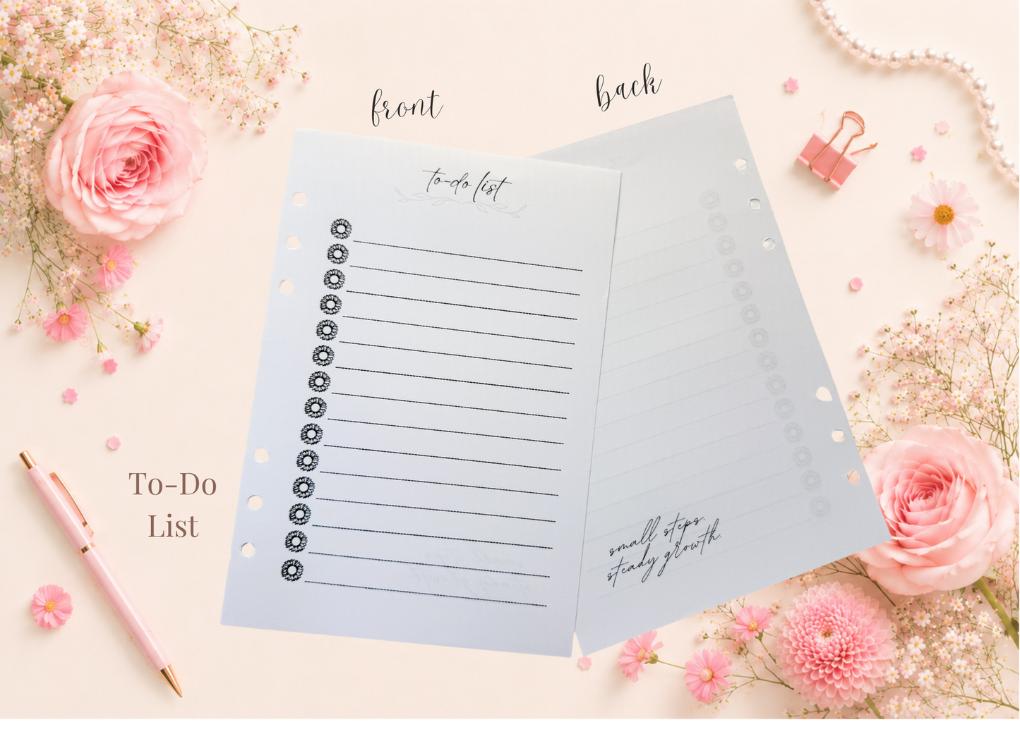 Flower To-Do List Insert Pages
