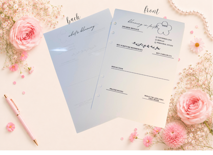 Blooming in Faith Insert Pages