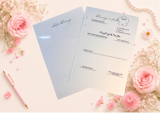 Blooming in Faith Insert Pages