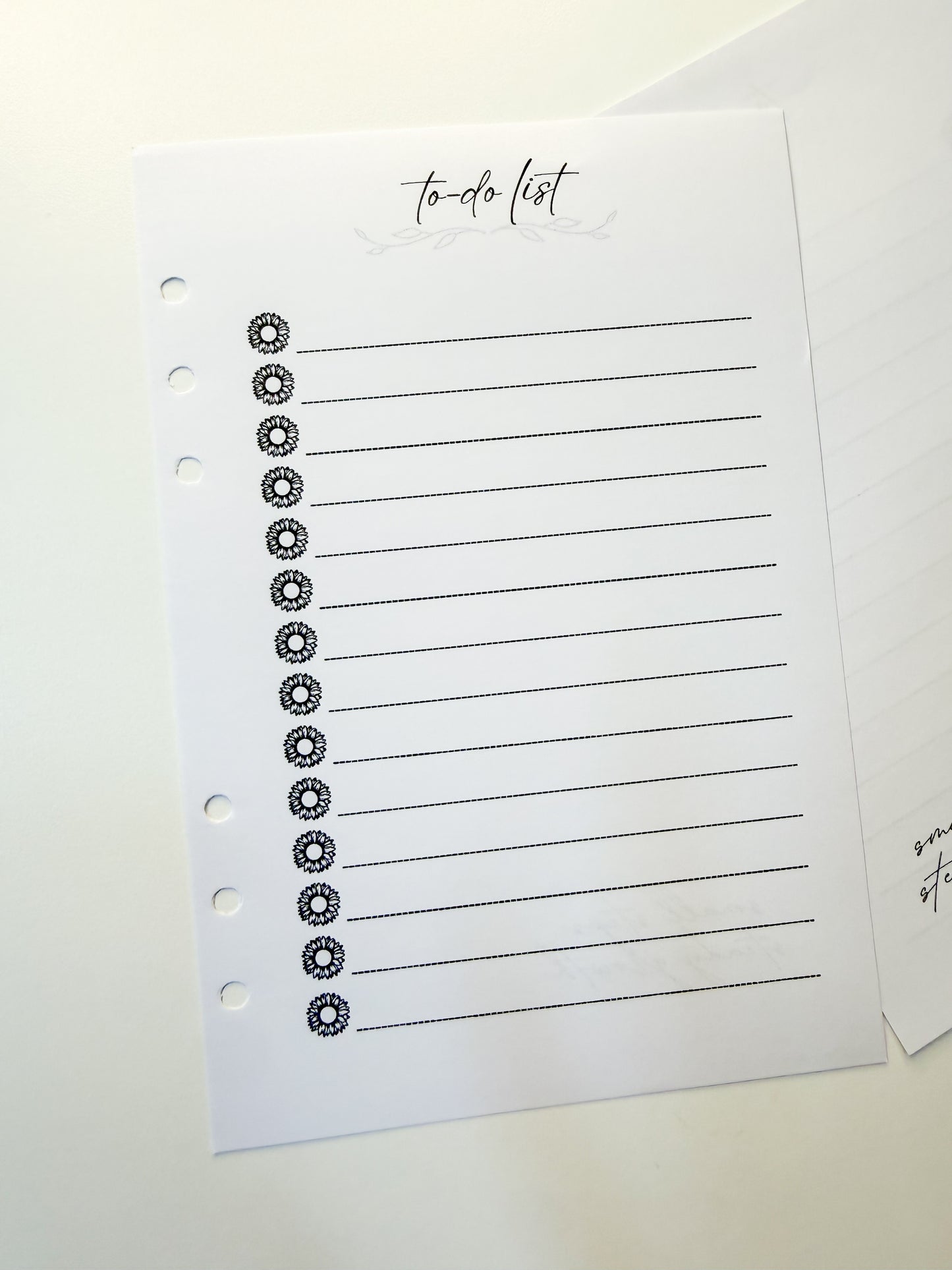 Flower To-Do List Insert Pages
