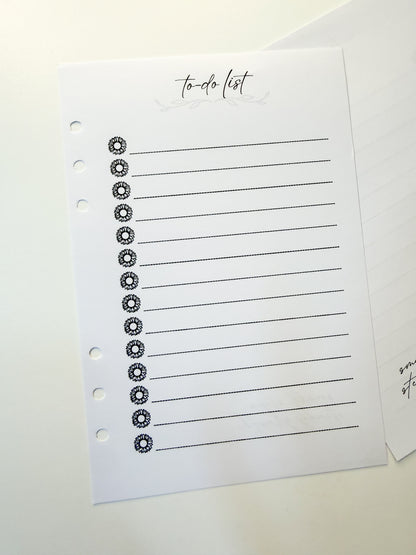 Flower To-Do List Insert Pages