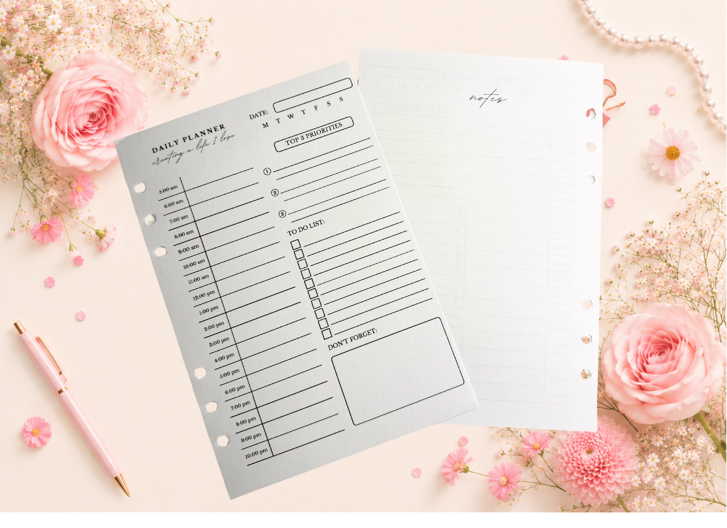 Daily Planning Insert Pages