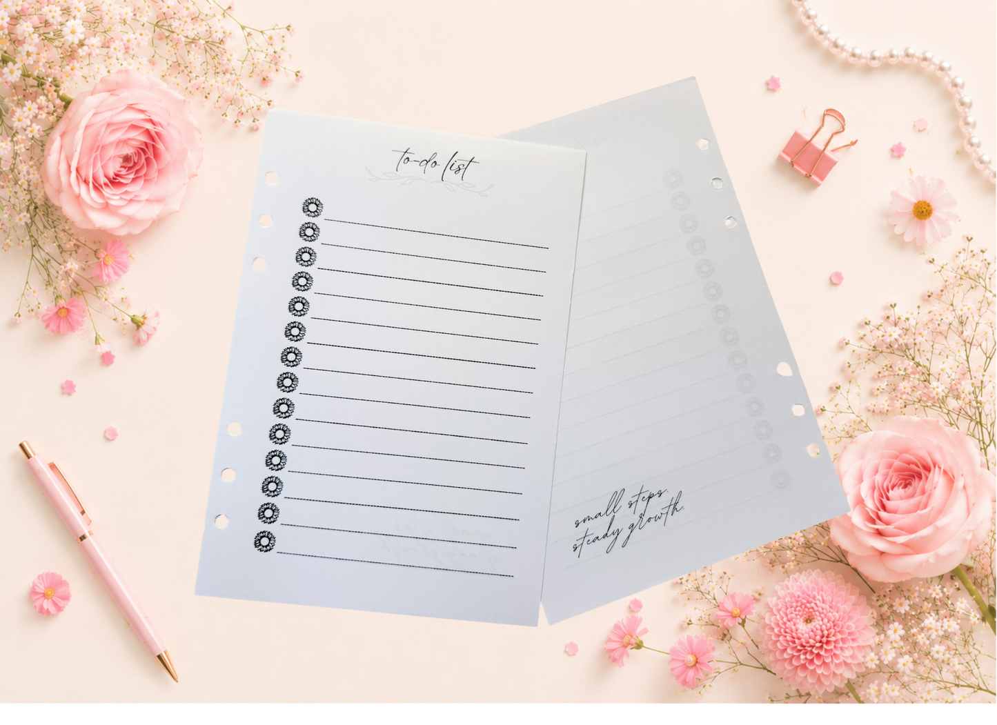 Flower To-Do List Insert Pages
