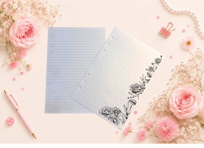 Floral Lined Insert Pages