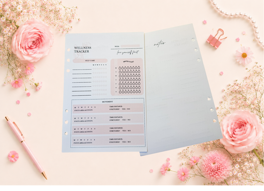 Wellness Tracker Insert Pages (Pink)